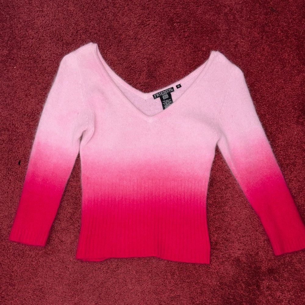 FRIENDS Pink Ombre V-Neck Sweater‎